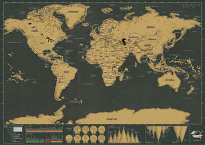 Scratch Map small mini version of black Scratch Map creative luxury world version of black gold travel Map.